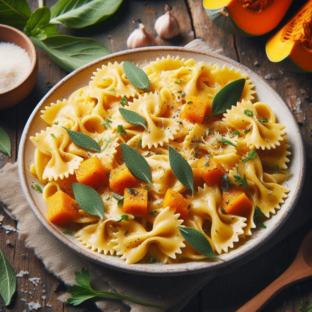 Farfalle ao Molho de Abóbora e Sálvia 1 Farfalle ao Molho de Abóbora e Sálvia