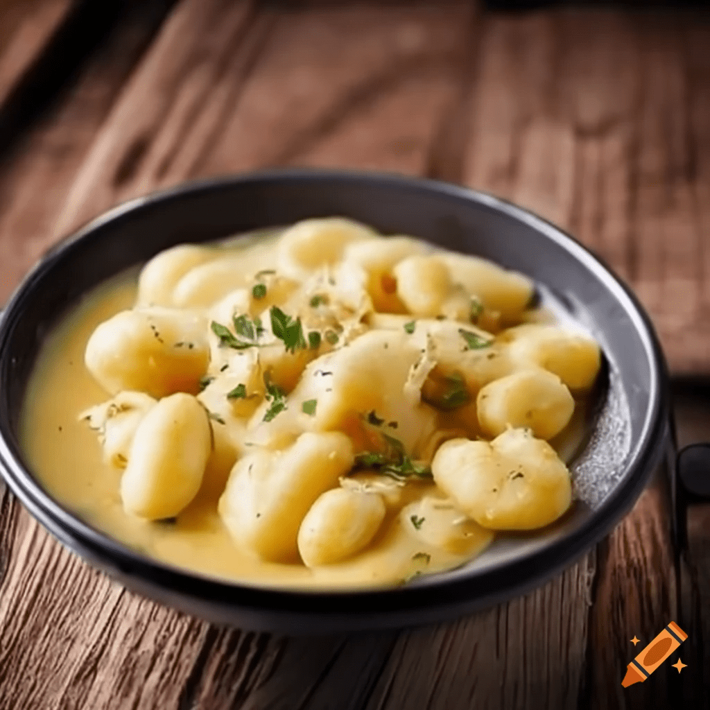 Gnocchi de Batata com Molho de Queijo 1 Gnocchi de Batata com Molho de Queijo