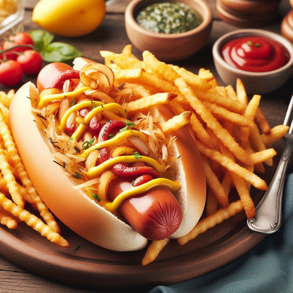 Hot Dog Completo com Batata Palha 1 Hot Dog Completo com Batata Palha